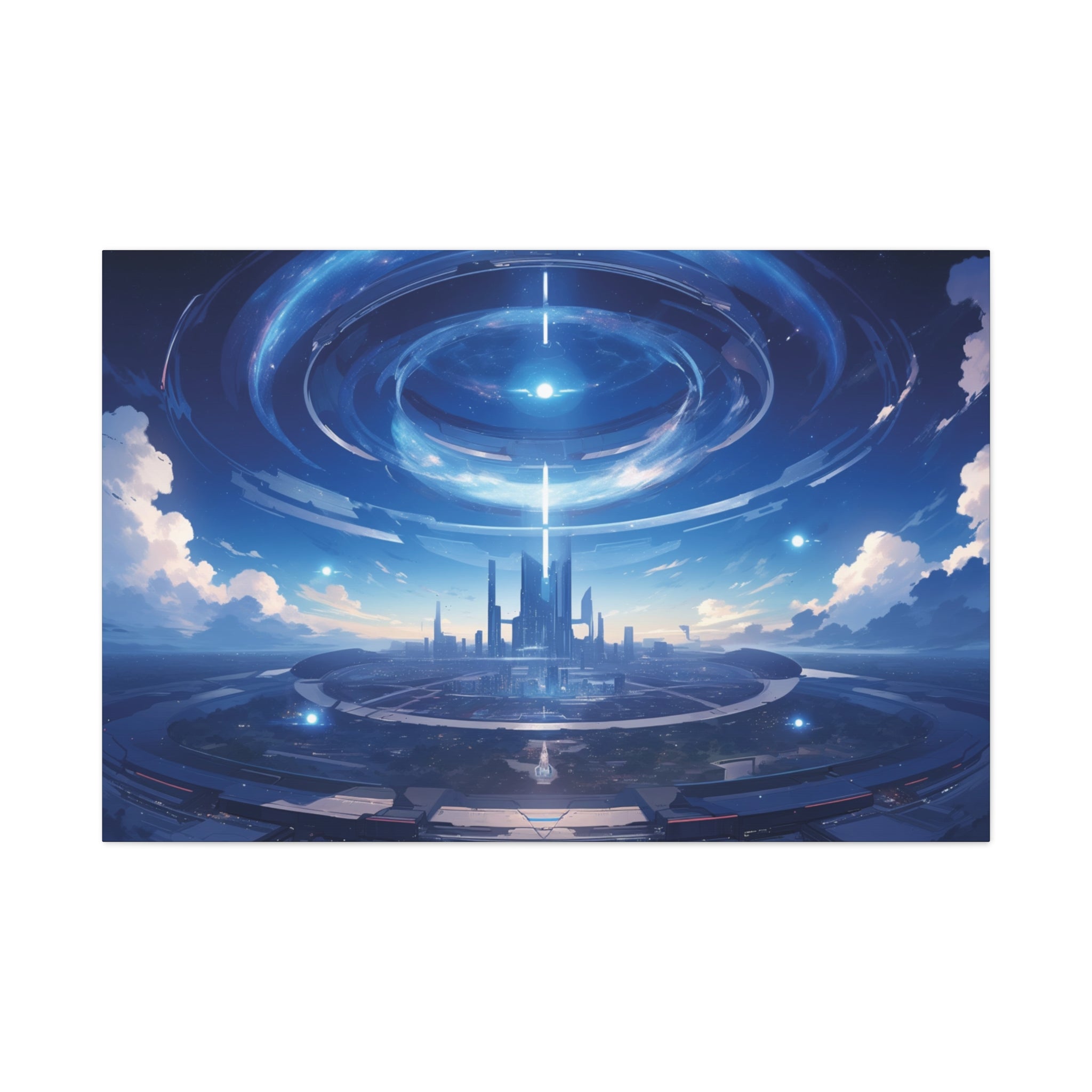 Galactic Utopia: Metropolis of the Future Canvas Art