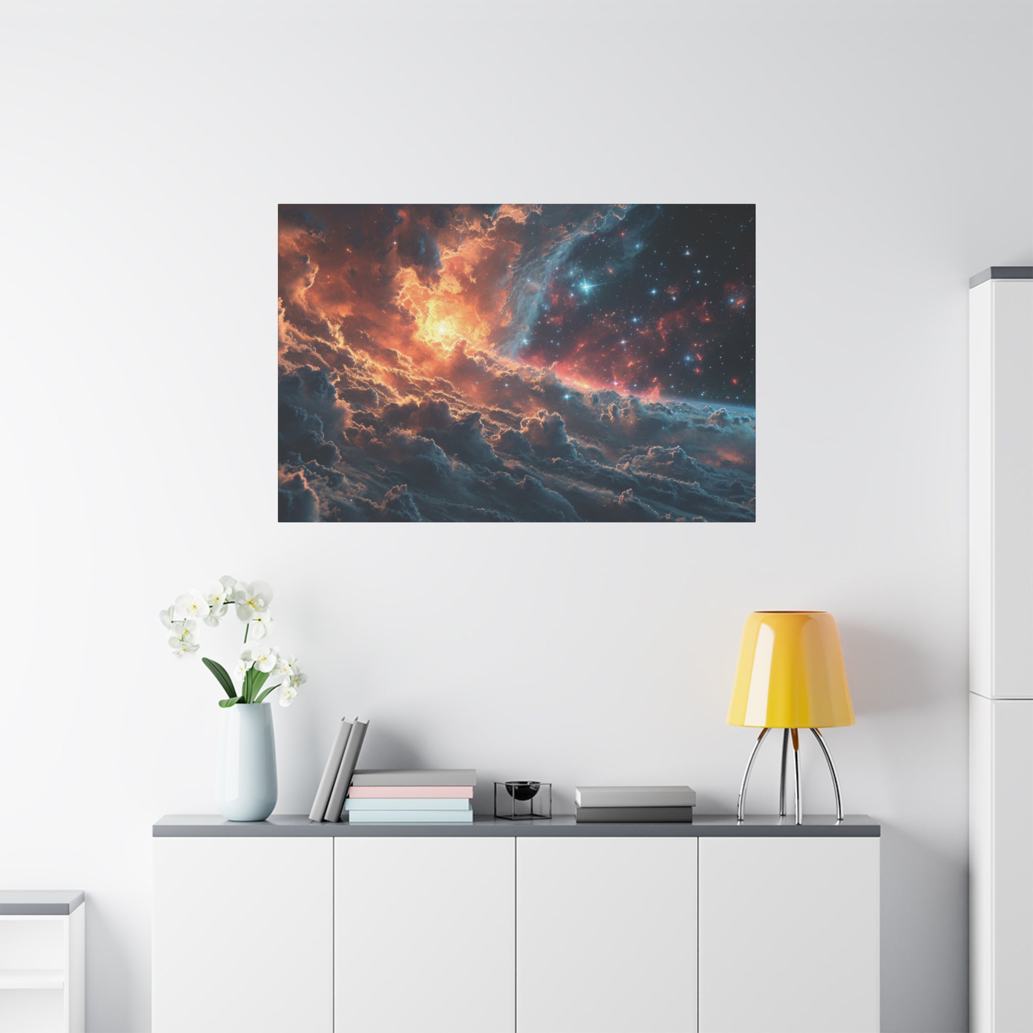 Celestial Inferno: The Galactic Divide Canvas Art