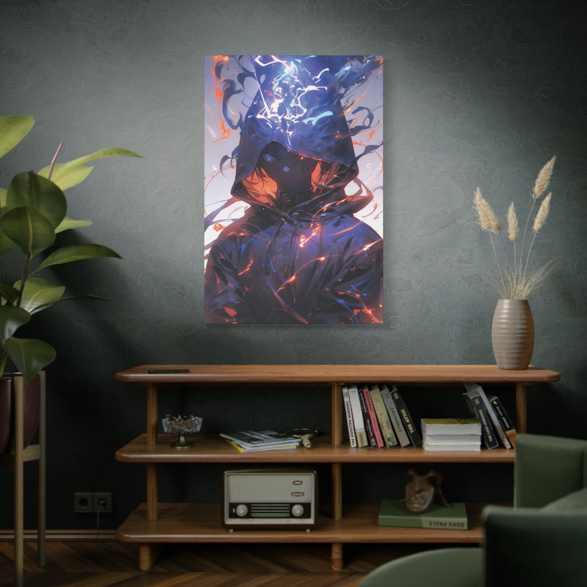 Elemental Veil: The Shrouded Sorcerer Canvas Art