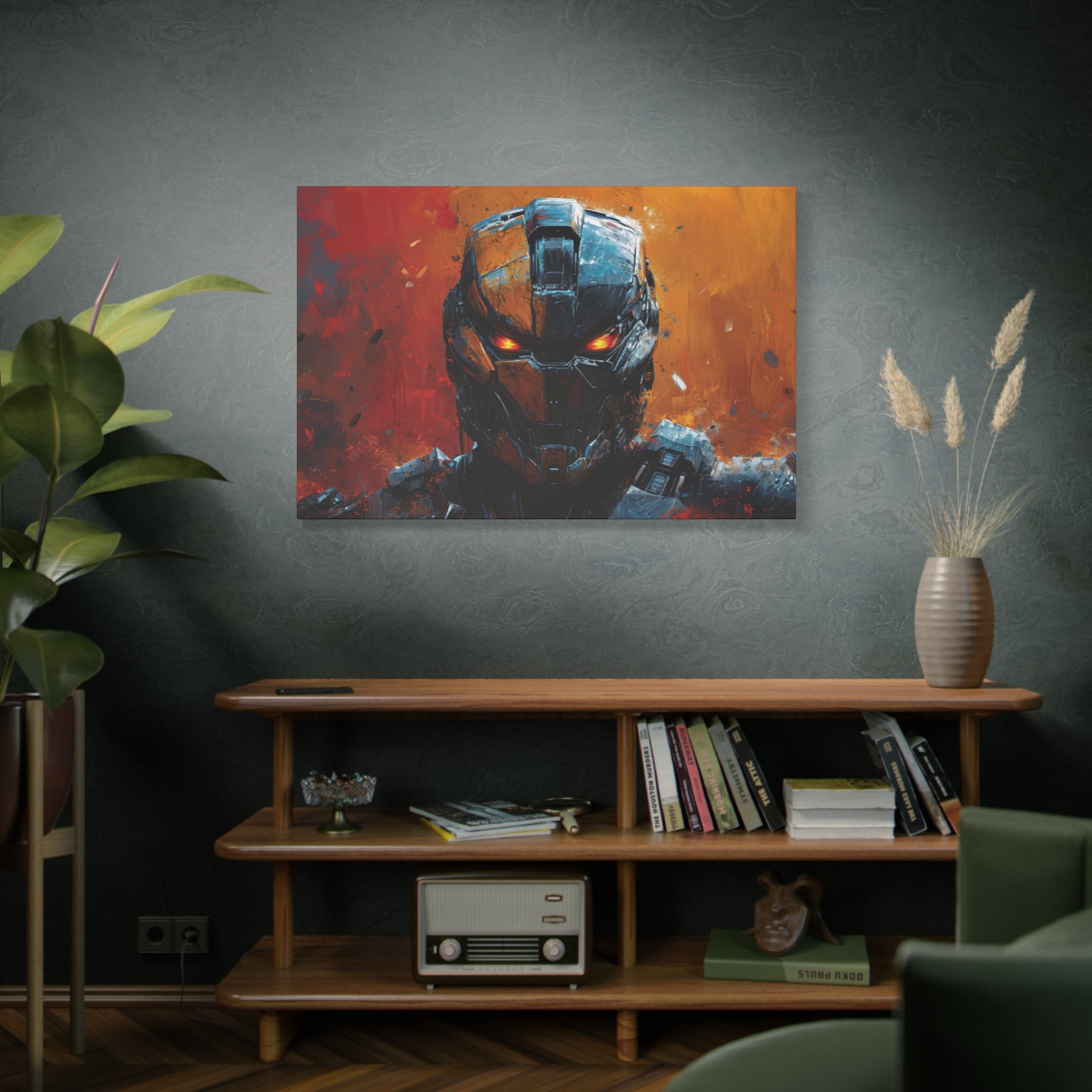 Vigilant Sentinel: The Steel Guardians Watchful Eyes Canvas Art