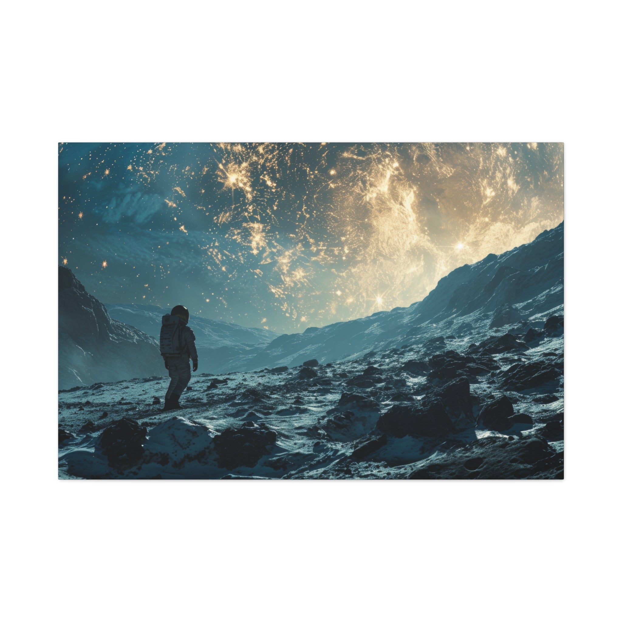 Stellar Solitude: Astronaut Gazing into the Cosmic Expanse Canvas Art