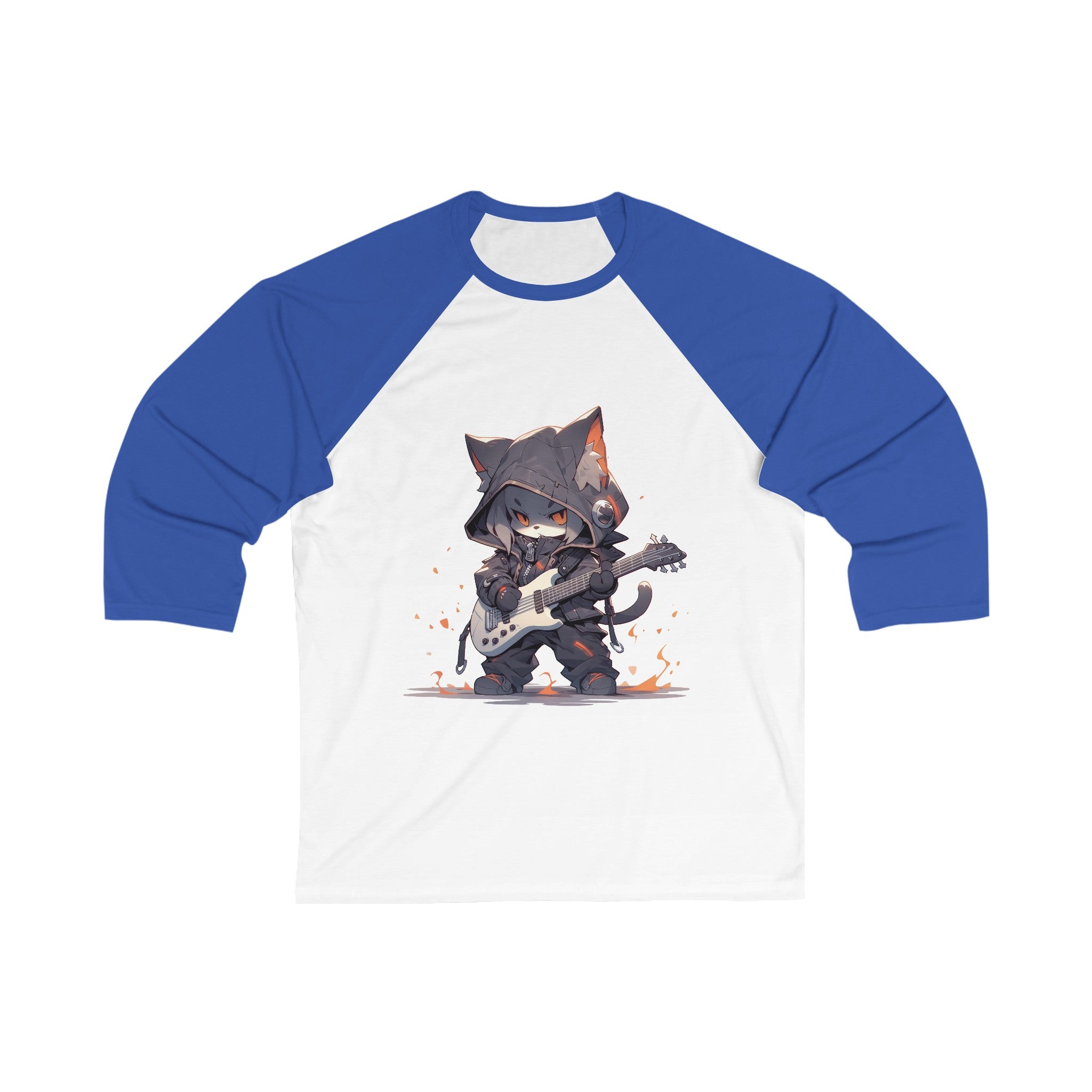 Rockstar Cat 3/4 Sleeve Baseball Tee