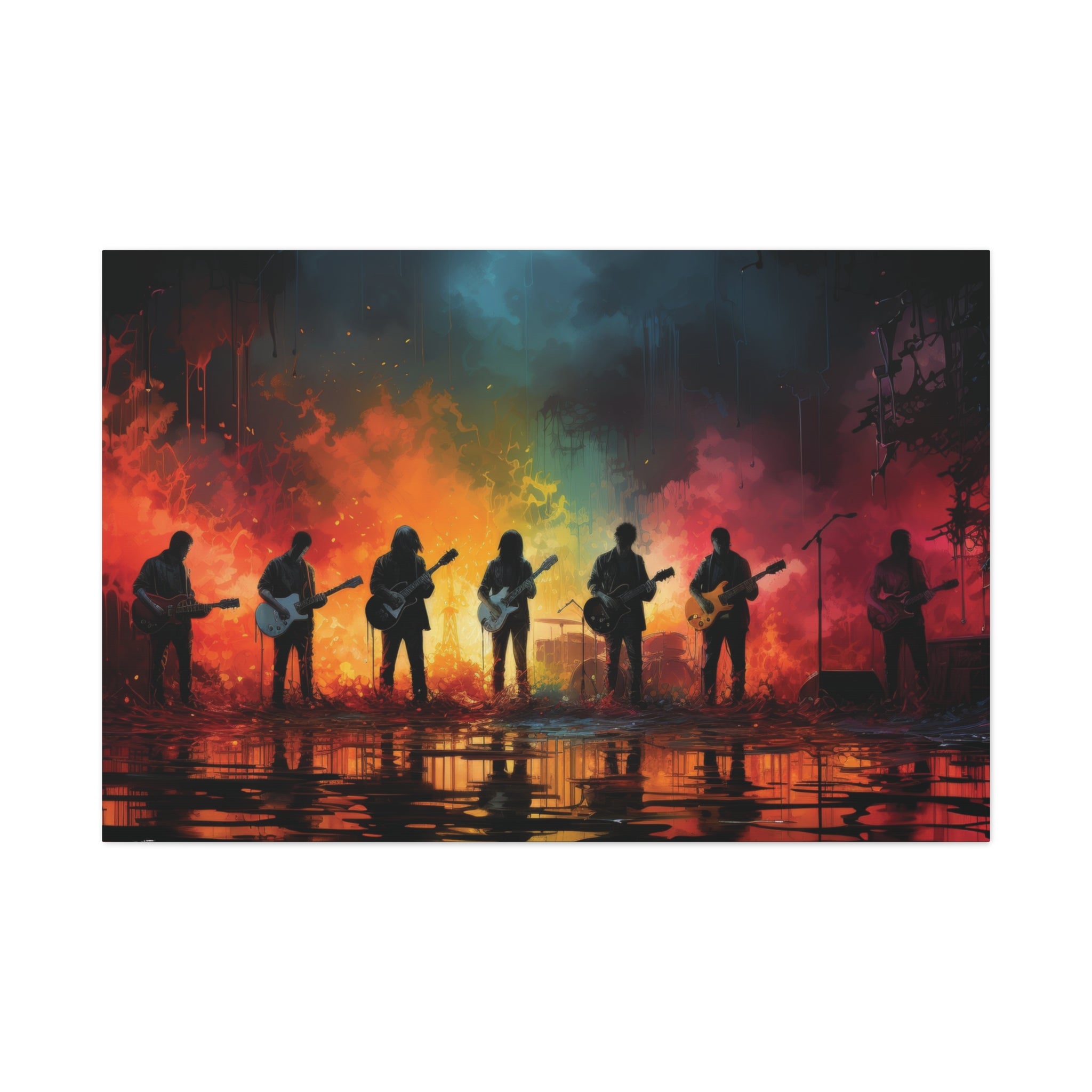 Resonance Inferno: A Symphony of Fire and Strings Canvas Art