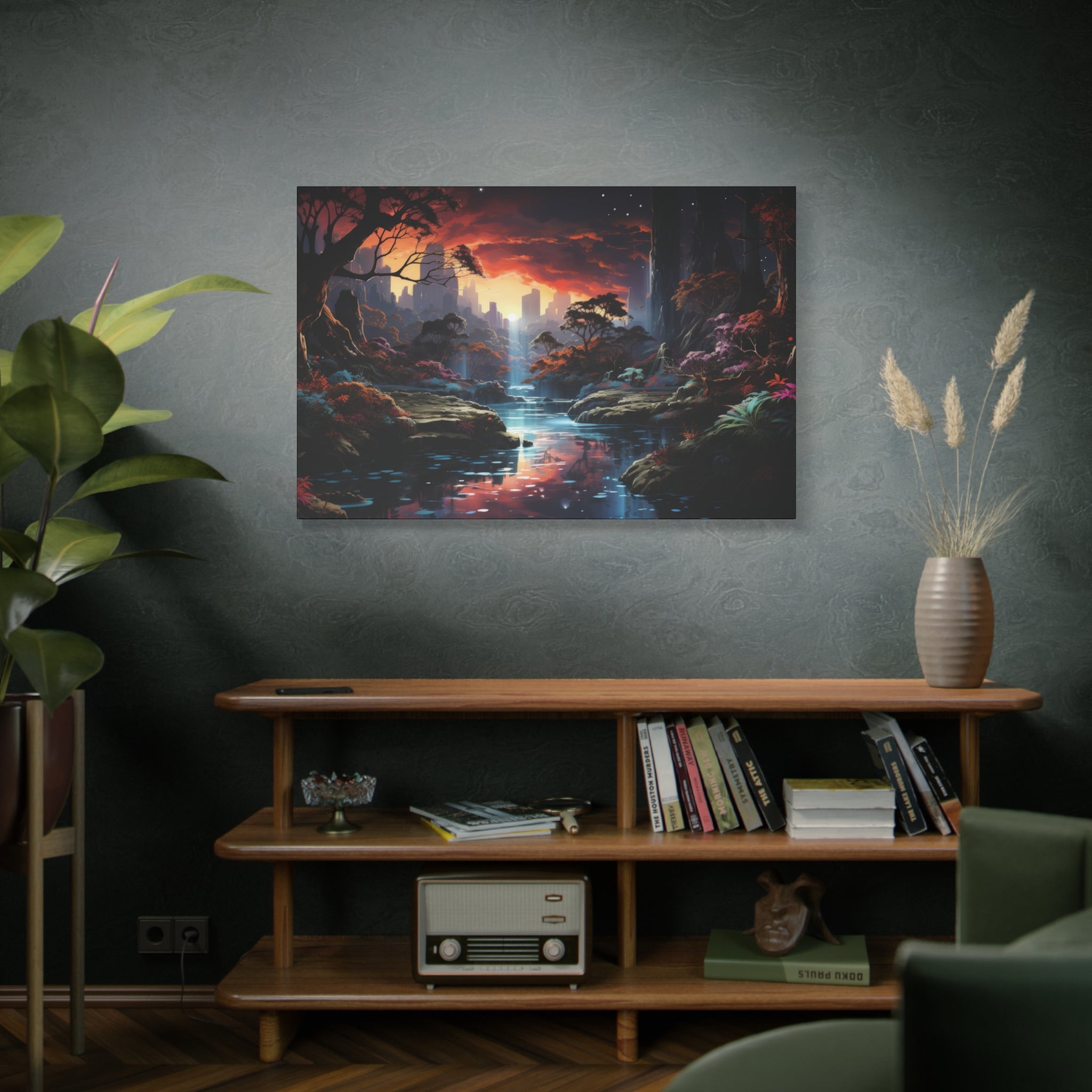 Dusk's Mirage: Twilight Falls Amidst the Wilds Canvas Art