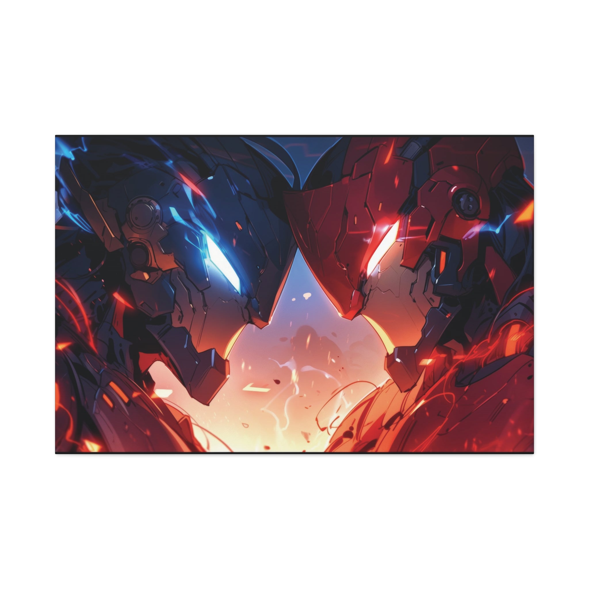 Mechanical Titans: Epic Robotic Duel Comics Canvas Art