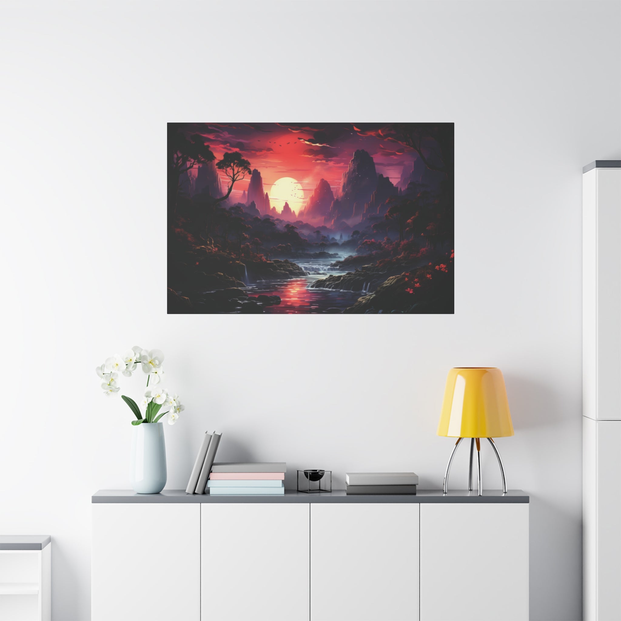 Mystical Sunset Landscape Canvas Art