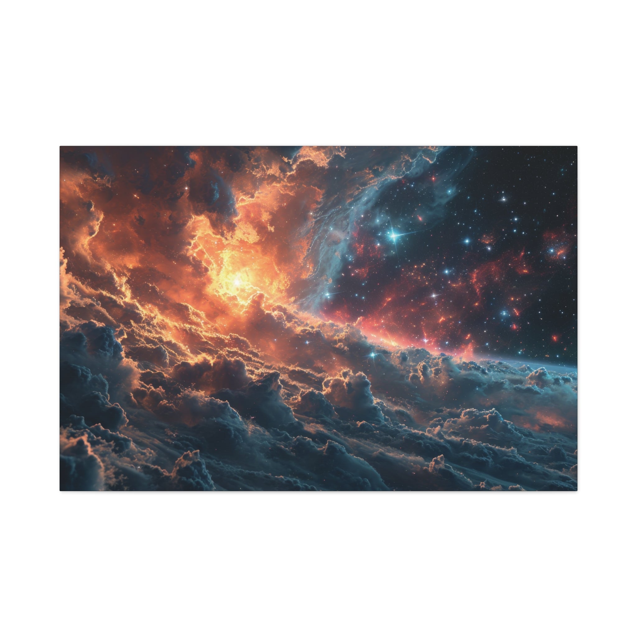 Celestial Inferno: The Galactic Divide Canvas Art