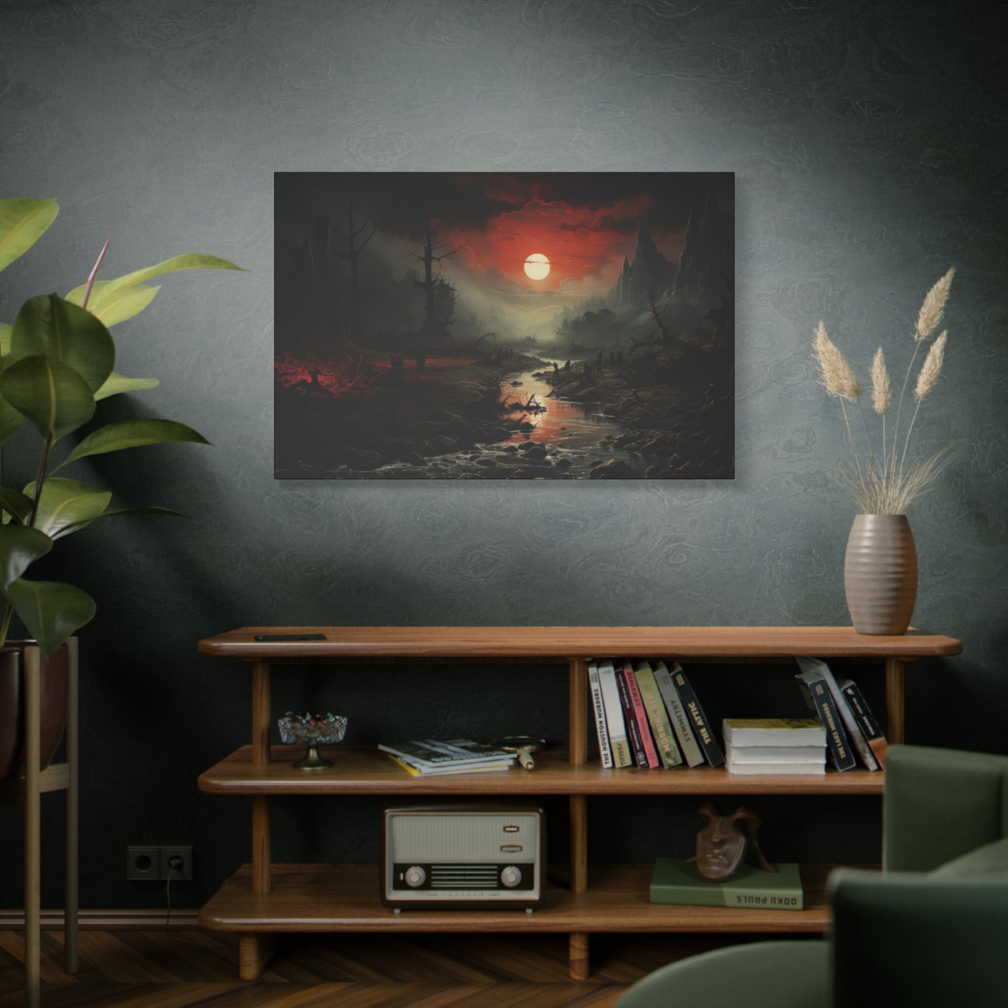 Dusk of Desolation: An Eerie Vista in the Haunted Realm Canvas Art