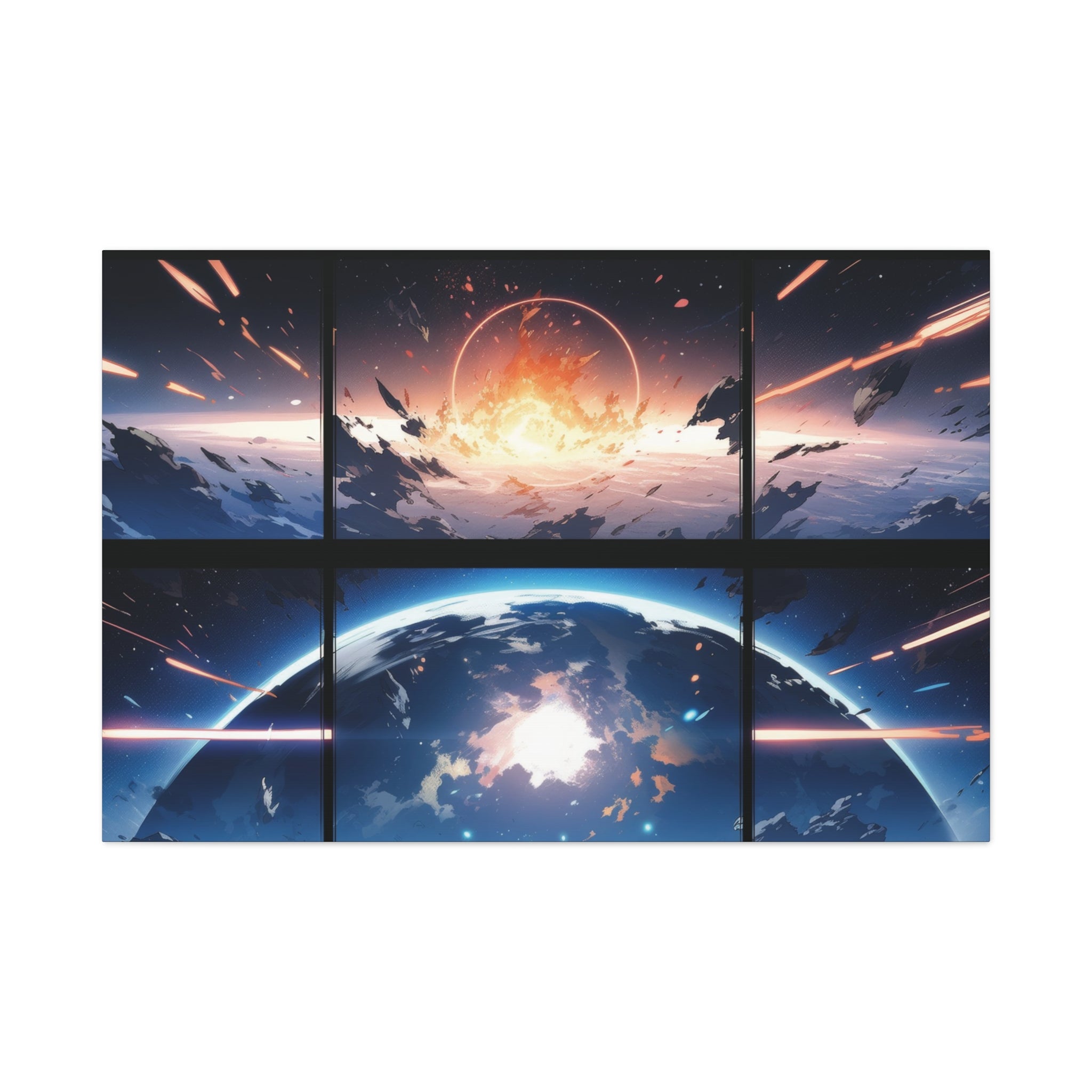 Cosmic Skirmish: Sci-Fi Battle Canvas Art