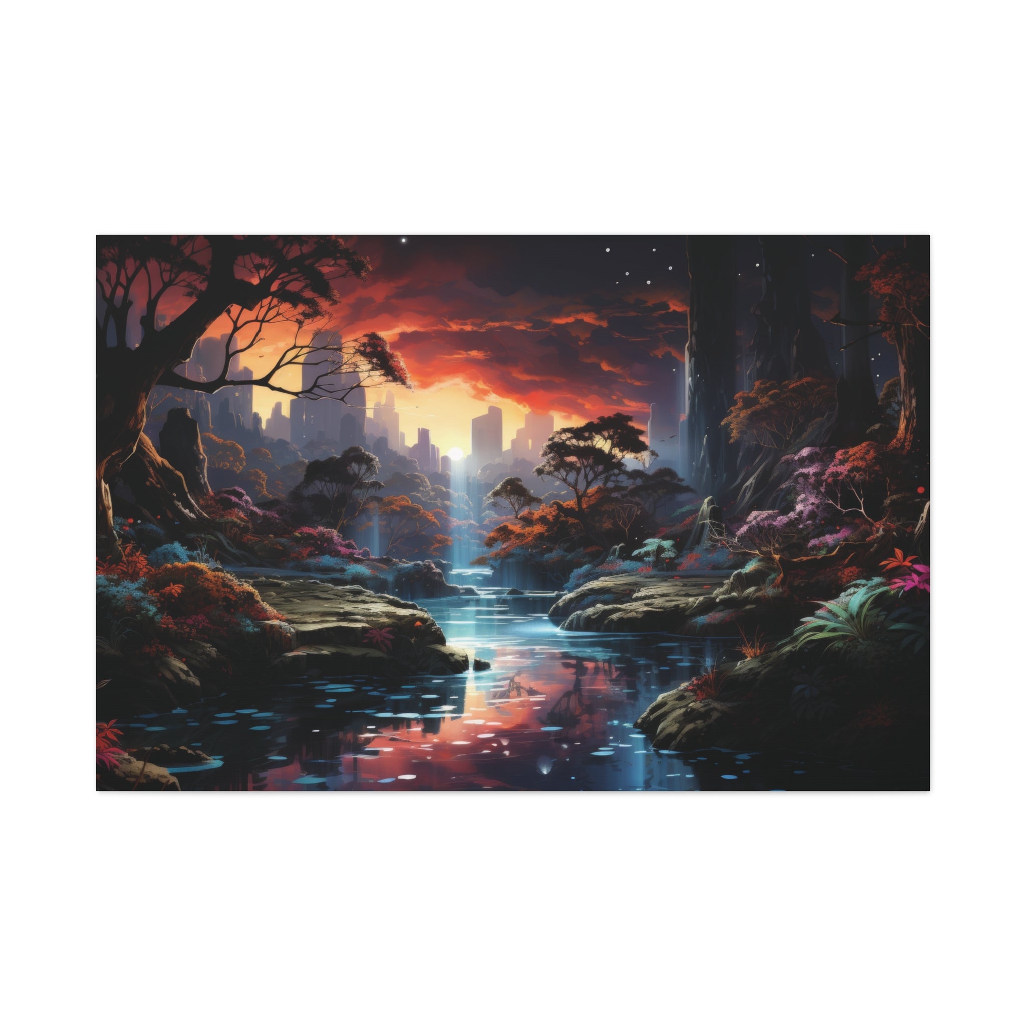 Dusk's Mirage: Twilight Falls Amidst the Wilds Canvas Art