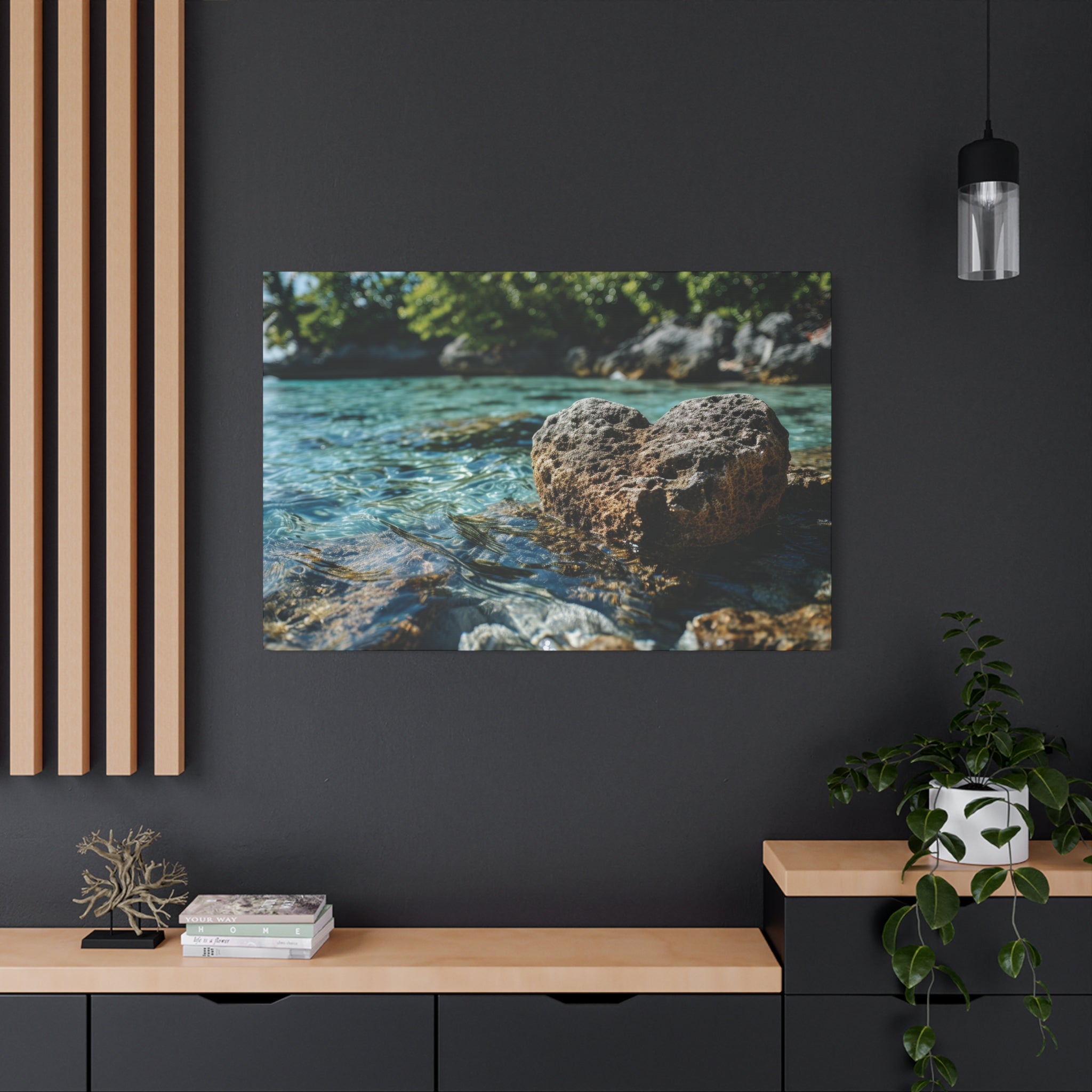 Island Heartbeat: Ocean's Embrace Canvas Art