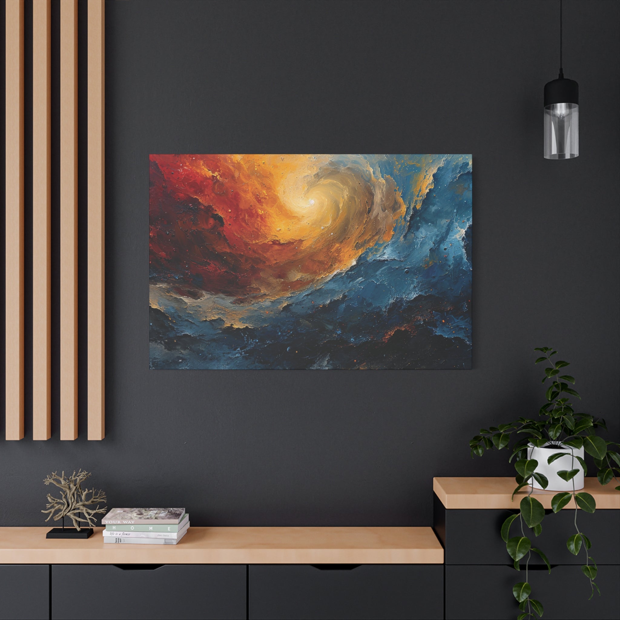 Galactic Swirl: Cosmic Dance Artwork Canvas Art