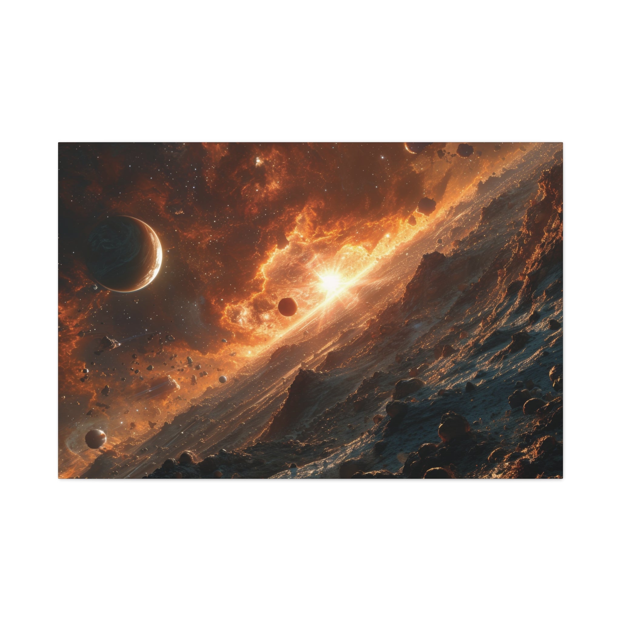 Galactic Dawn: An Epic Space Odyssey Canvas Art