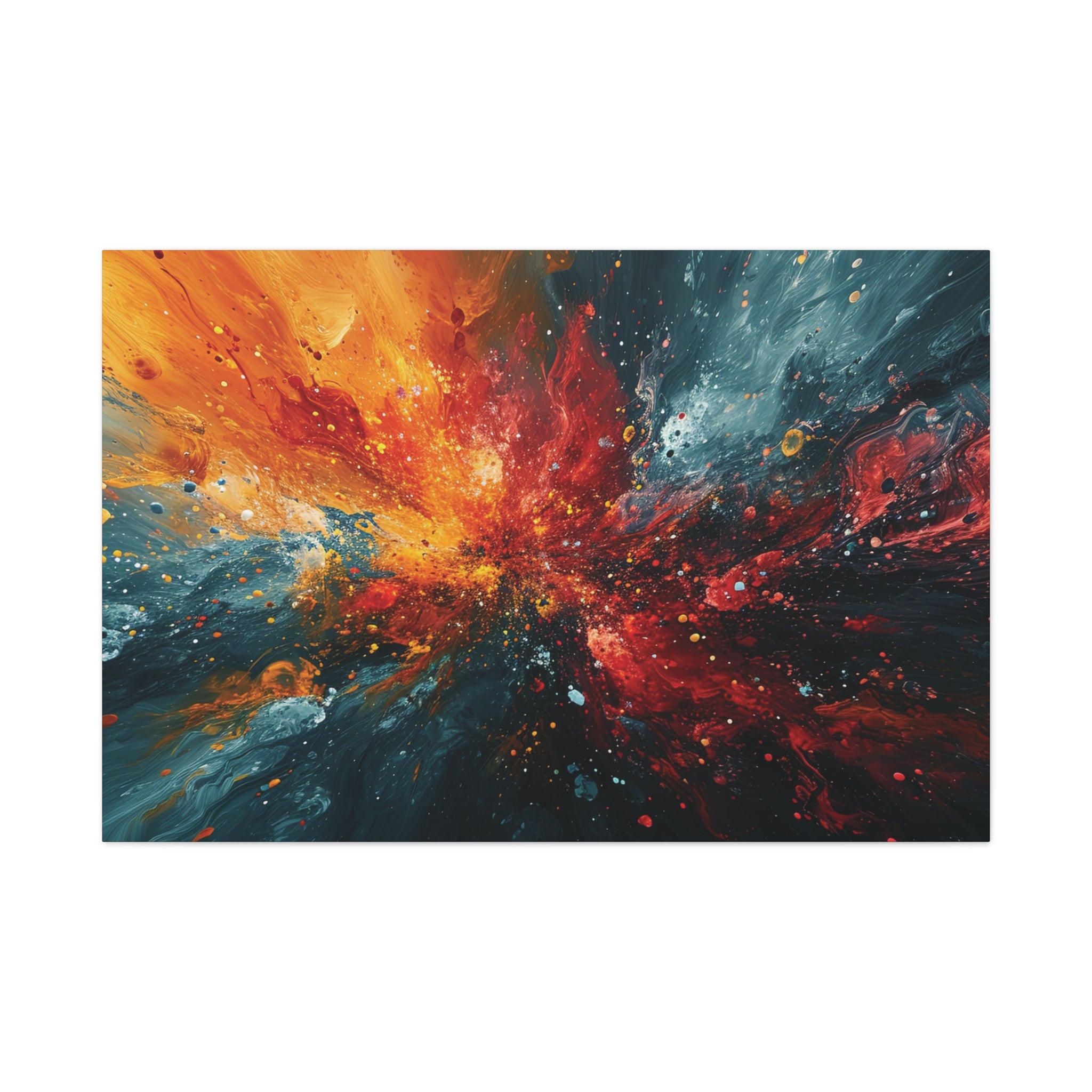 Cosmic Dance: Vivid Abstract Galaxy Canvas Art