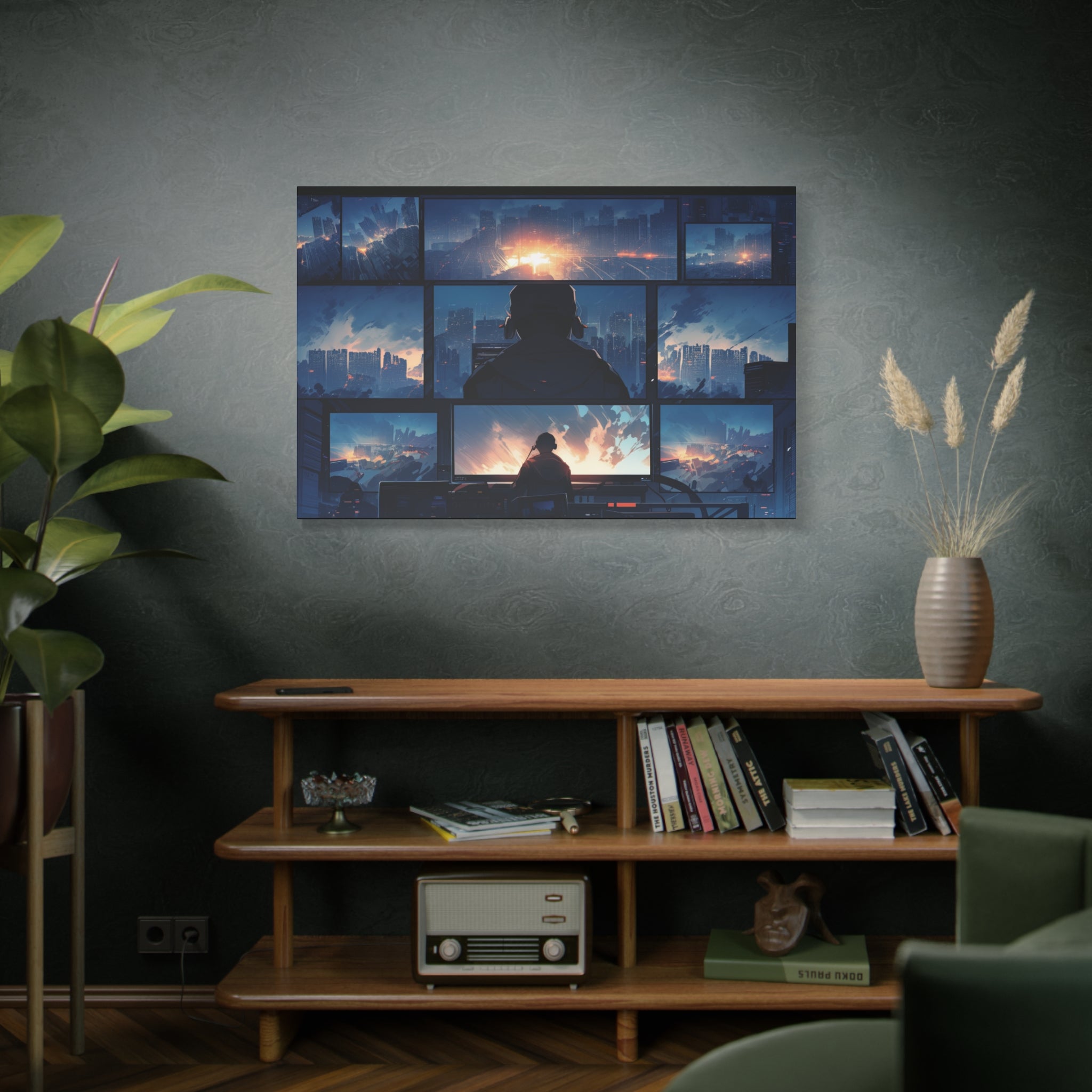 Manga Urban Twilight Watcher Canvas Art