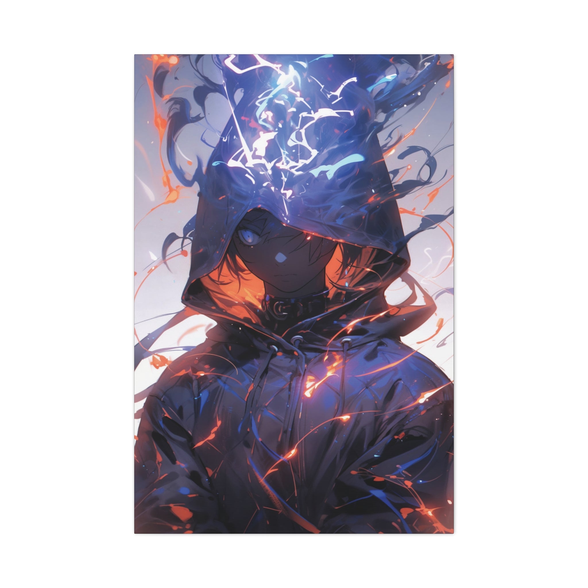 Elemental Veil: The Shrouded Sorcerer Canvas Art