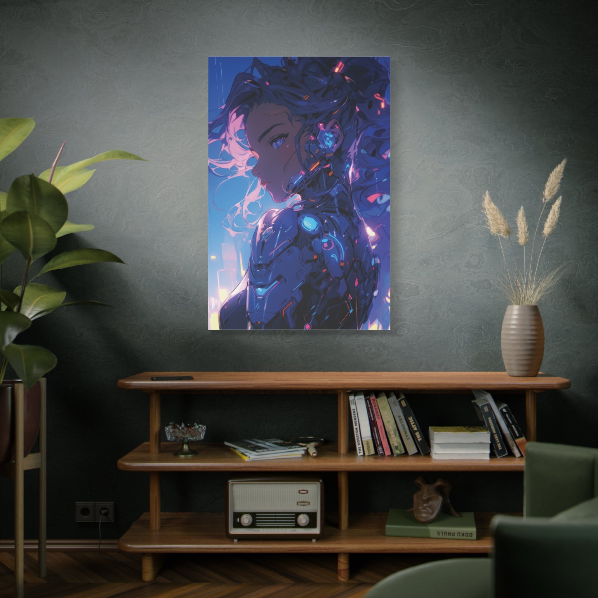 Cybernetic Dreamscape Portrait Canvas Art