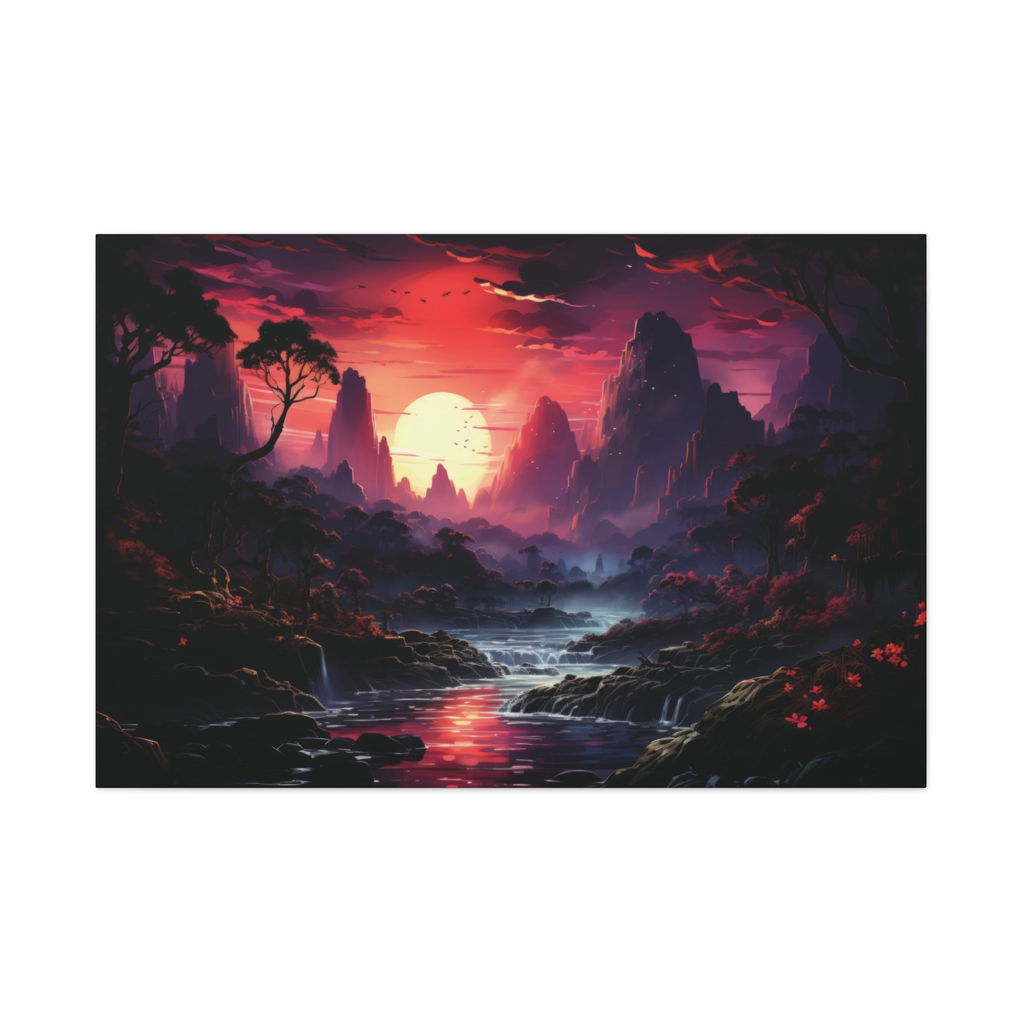 Mystical Sunset Landscape Canvas Art