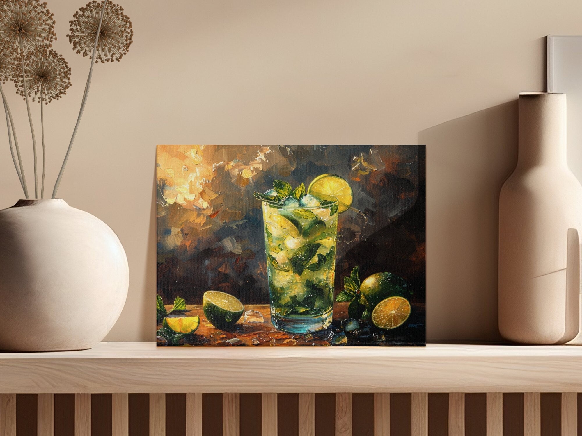 Vibrant Mojito Cocktail Canvas Art - MiTo Store