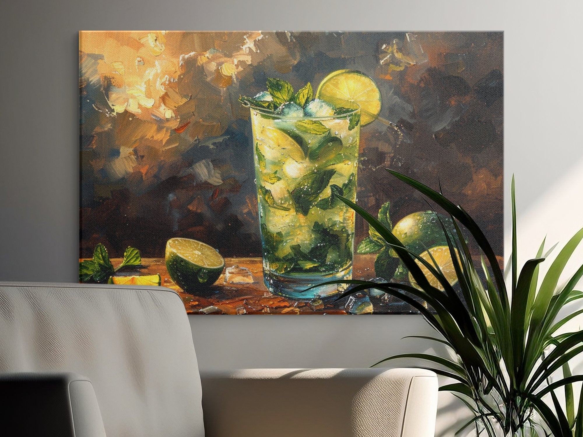 Vibrant Mojito Cocktail Canvas Art - MiTo Store