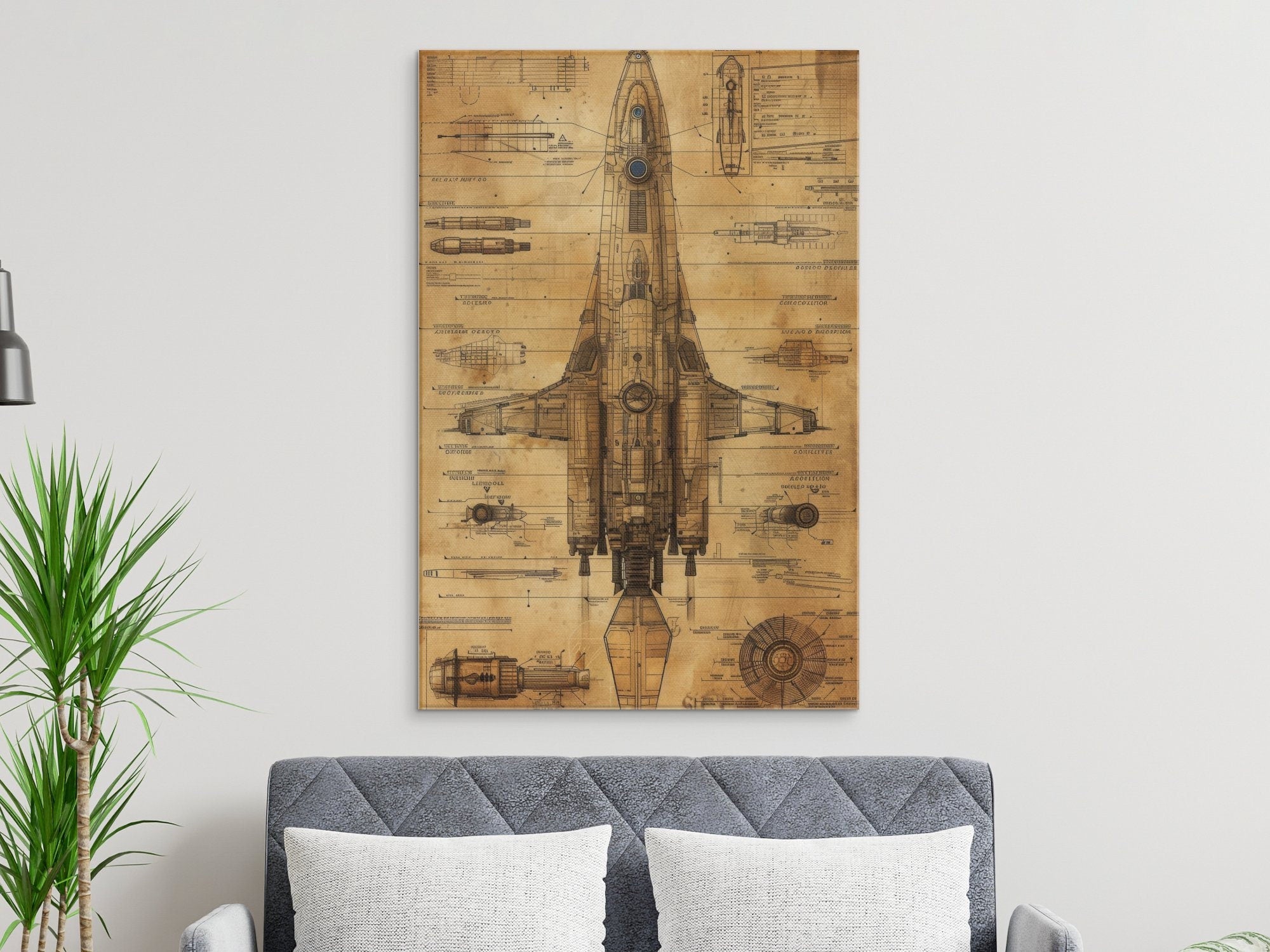 Da Vinci Style Spaceship Blueprint - MiTo Store