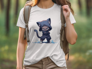 Ninja Cat in Hoodi T-Shirt - MiTo Store